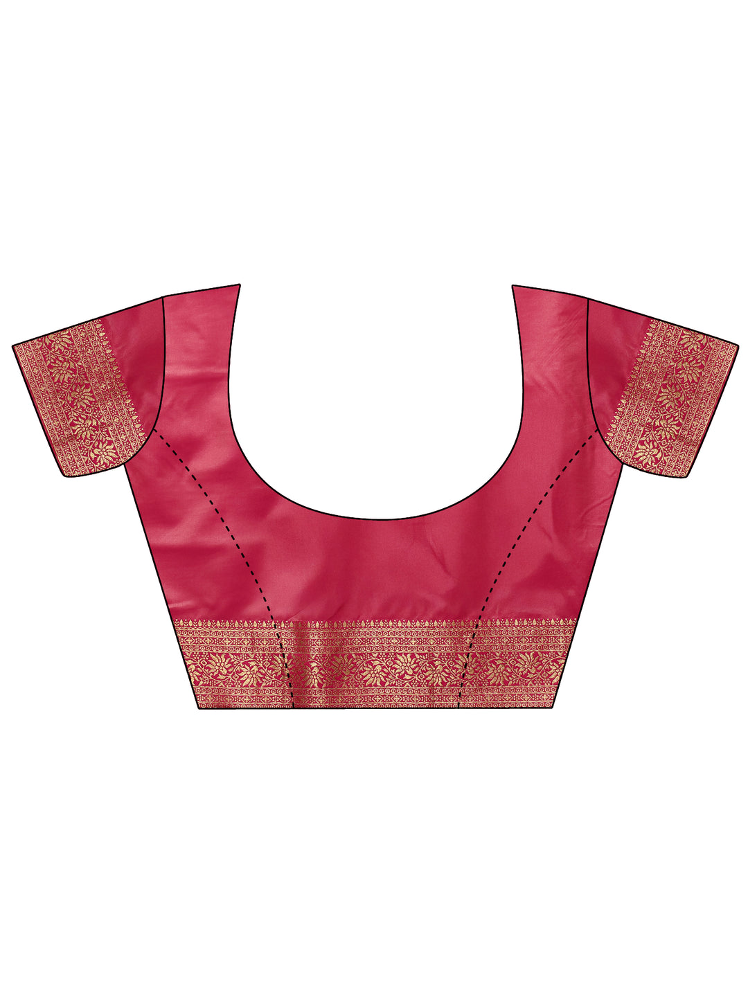  Gold Woven Design Silk Blend Saree With Unstitched Blouse Piece 