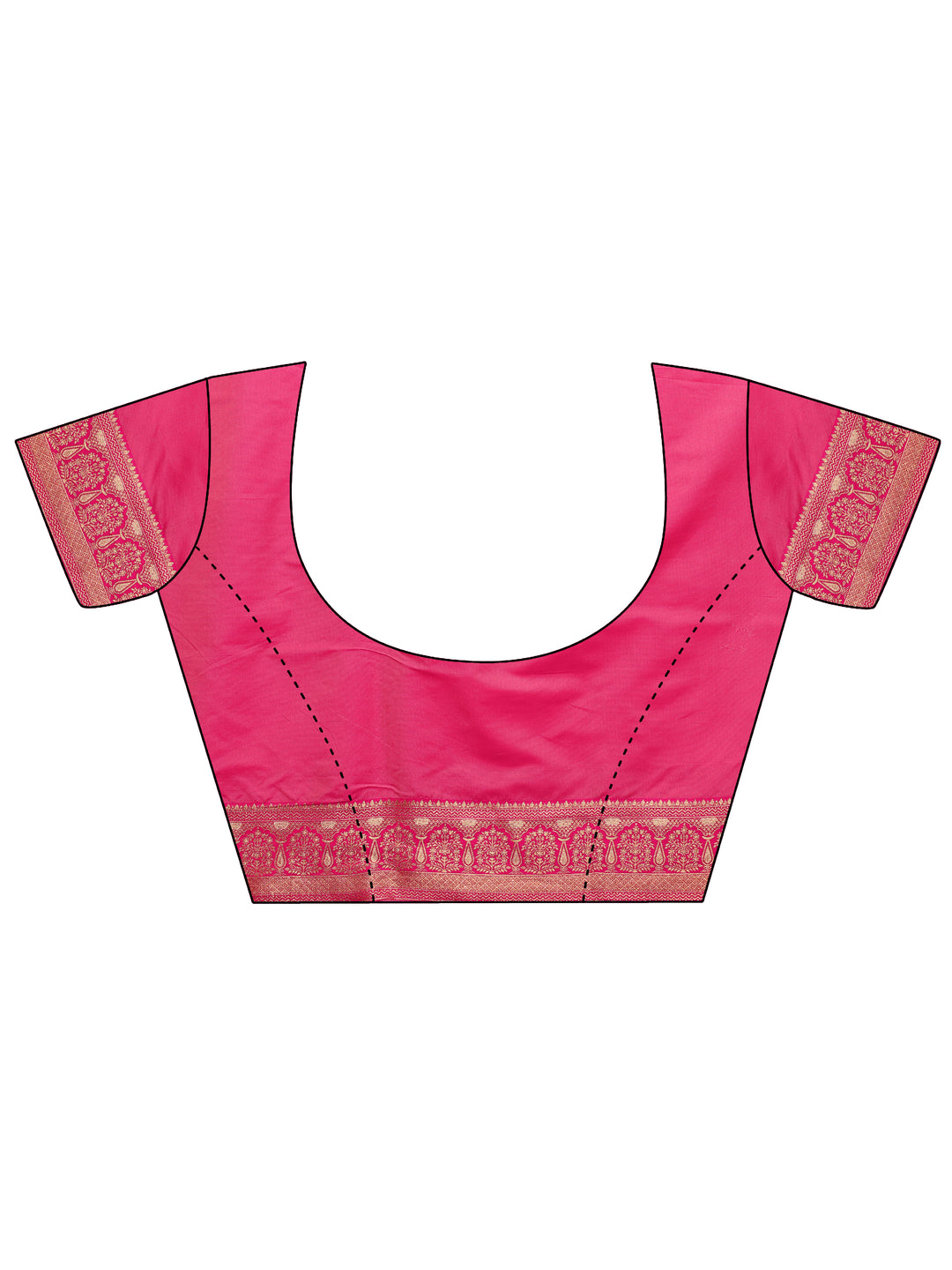  Gold Woven Design Silk Blend Saree With Unstitched Blouse Piece 