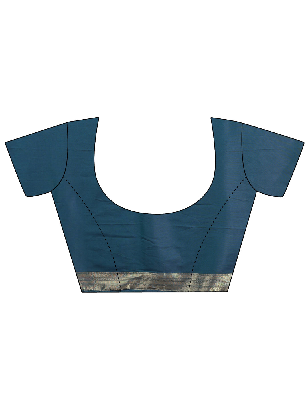  Teal Woven Design Silk Blend Saree With Unstitched Blouse Piece 