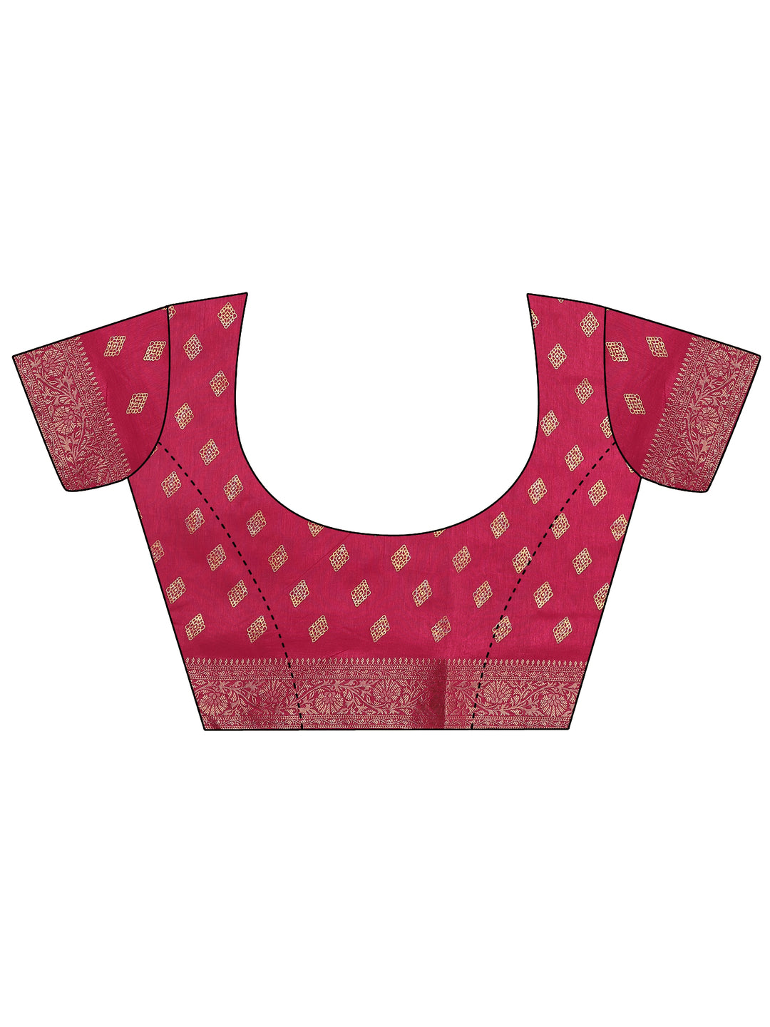  Green Printed Silk Blend Saree With Unstitched Blouse Piece 