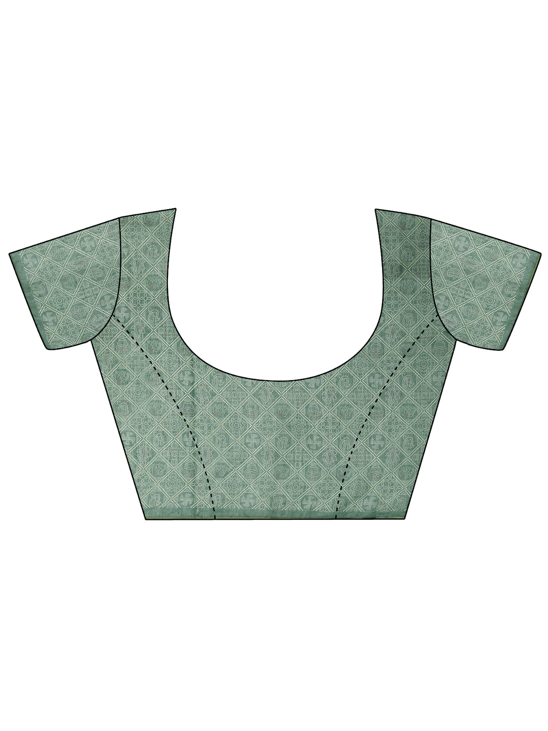  Green Bandhani Printed Silk Blend Saree With Unstitched Blouse Piece 