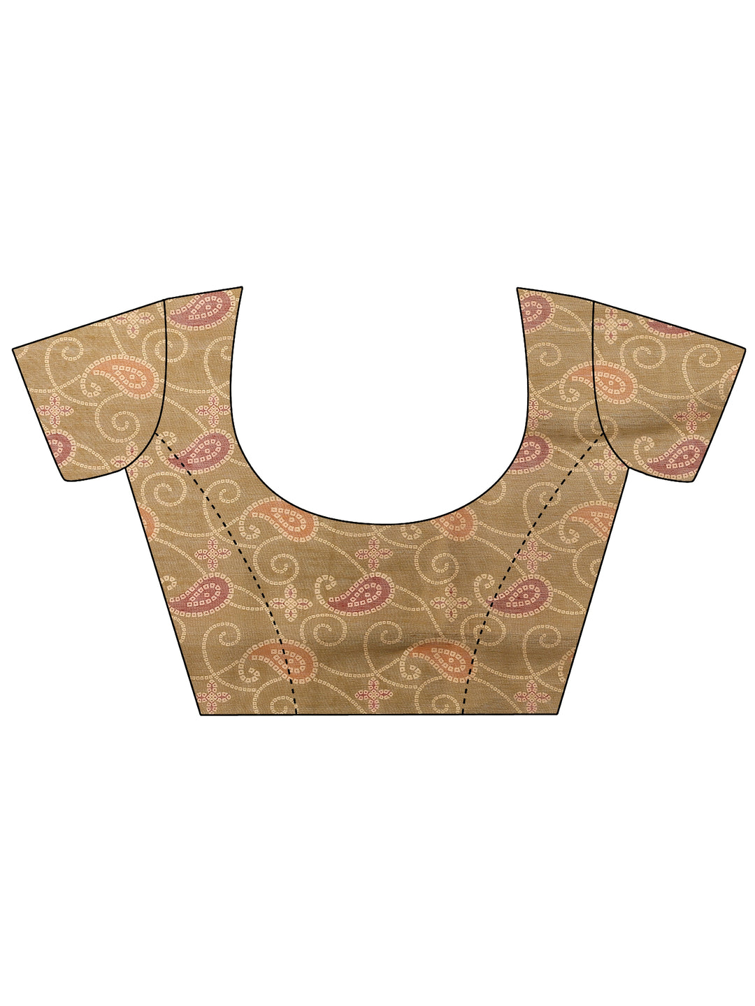  Green Bandhani Printed Silk Blend Saree With Unstitched Blouse Piece 