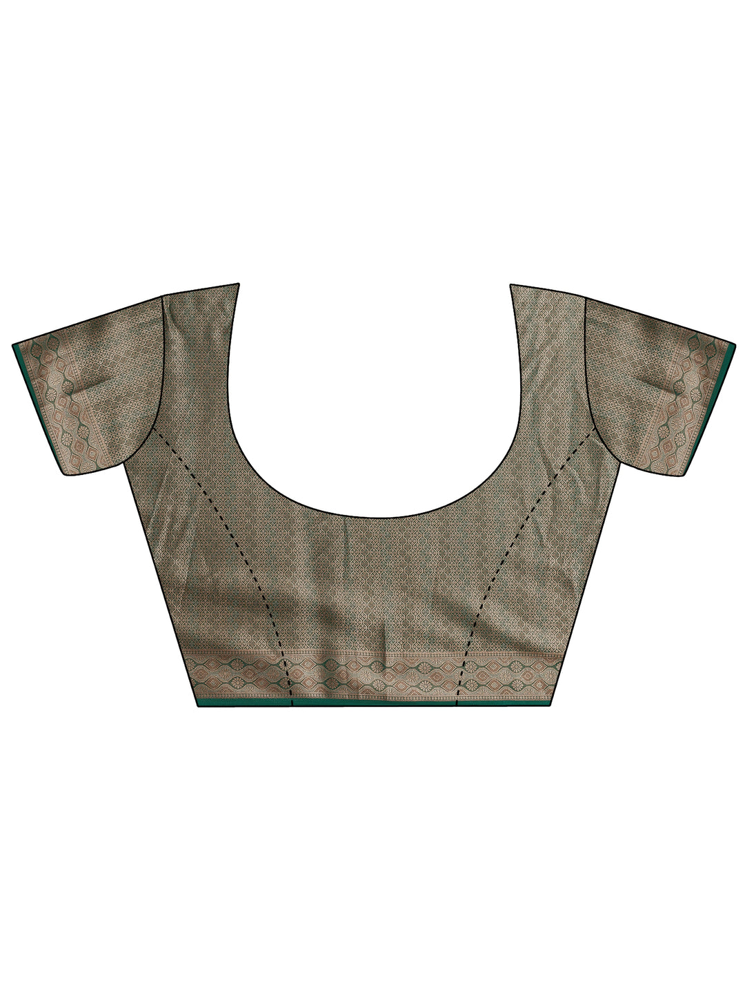  Green Woven Design Pure Georgette Saree With Unstitched Blouse Piece 