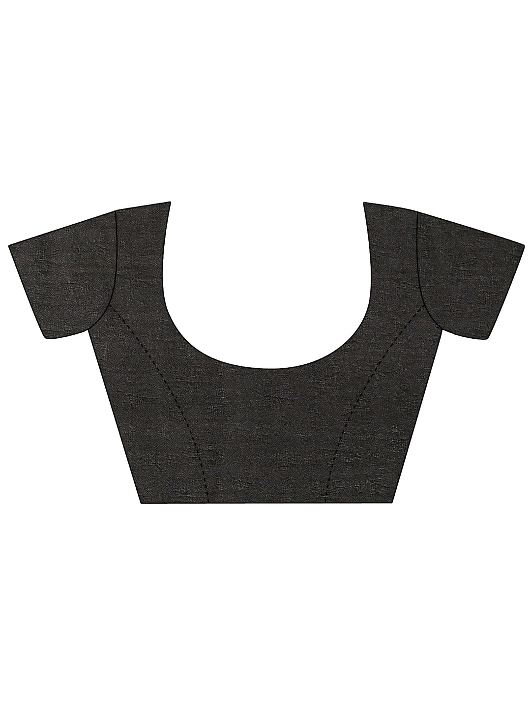  Black Printed Silk Blend Saree With Unstitched Blouse Piece 