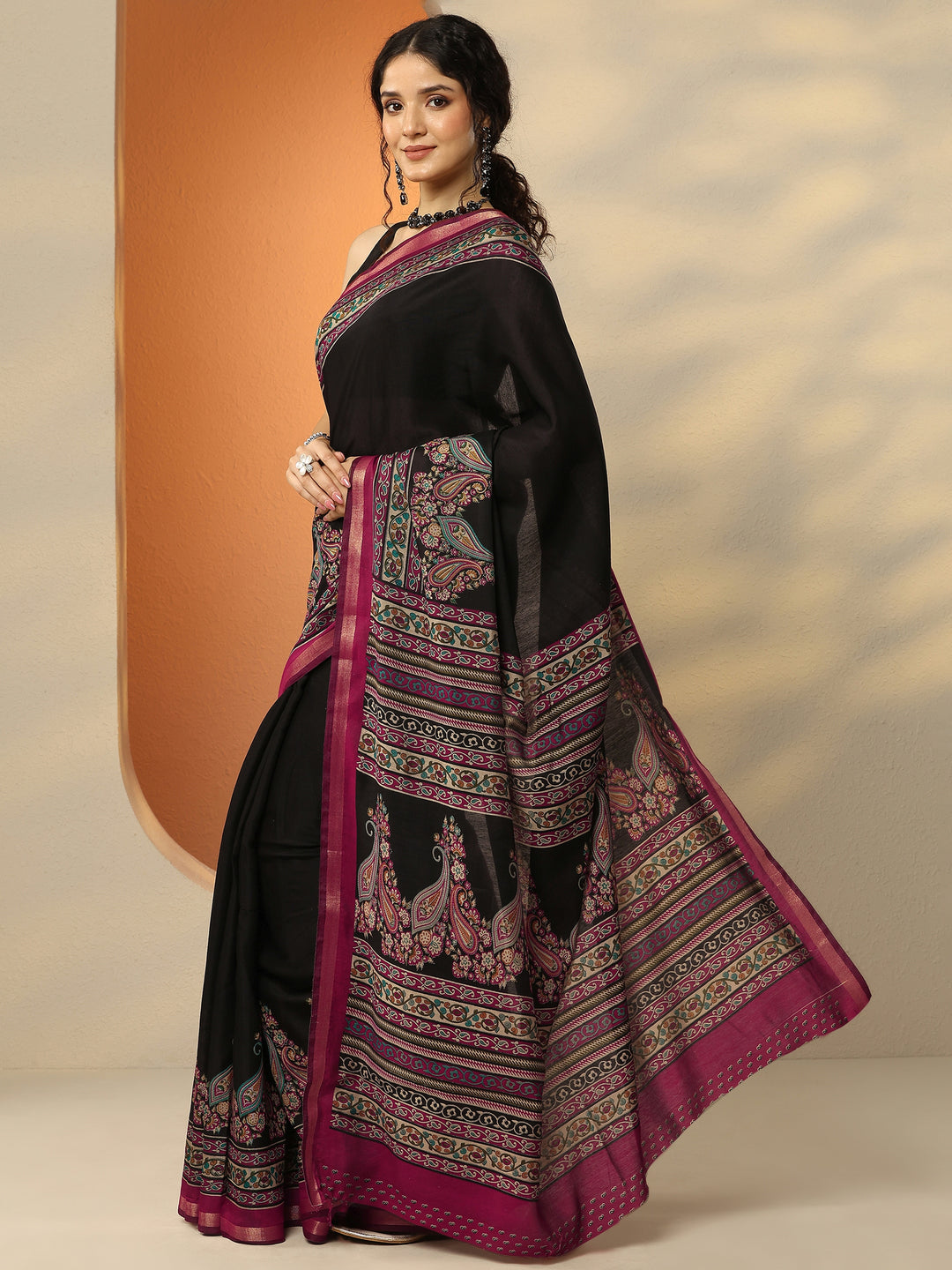 Grey Solid Jimmy Choo Satin Saree With Unstitched Blouse Piece