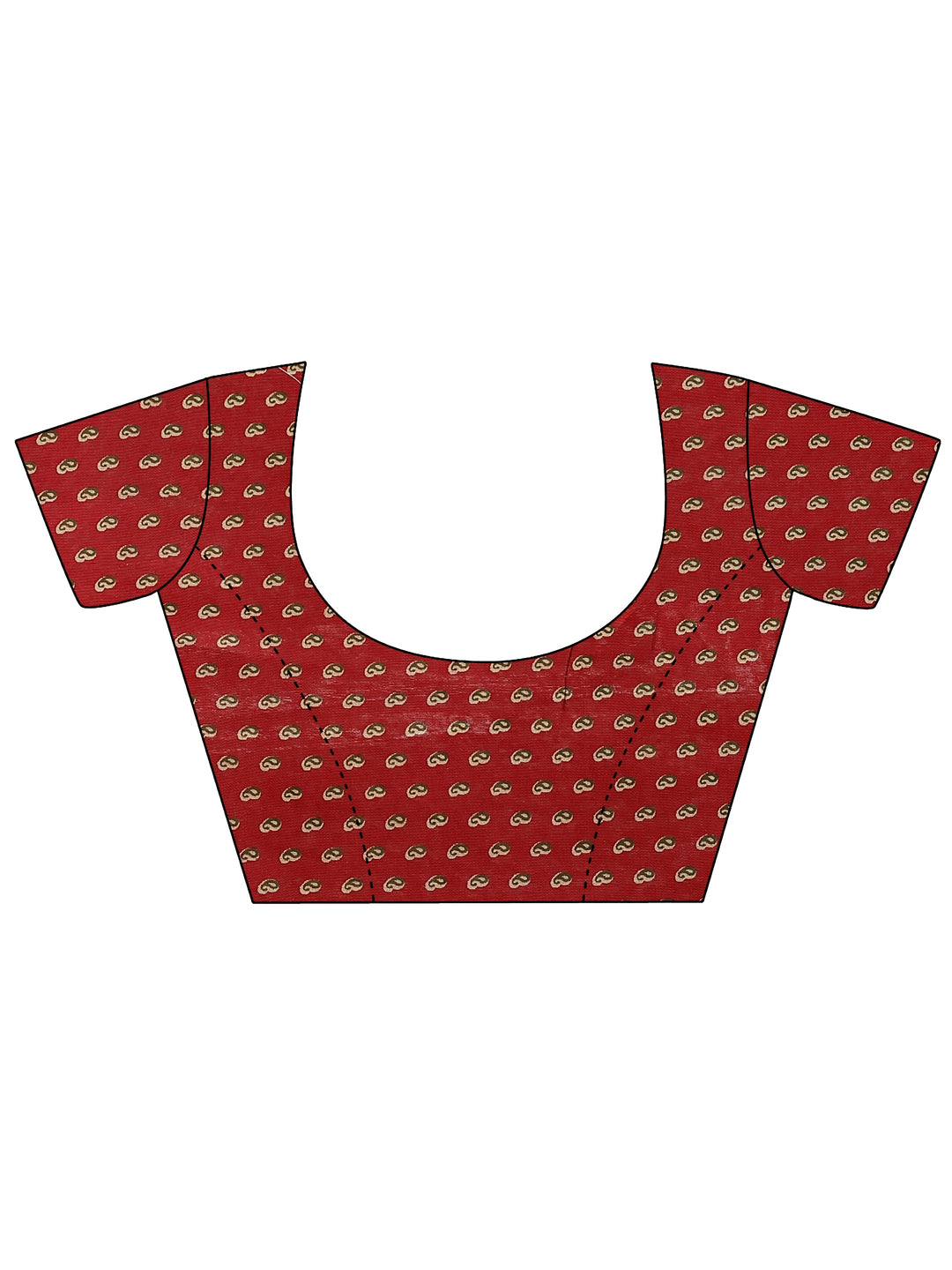  Green Paisley Printed Silk Blend Saree With Unstitched Blouse Piece 