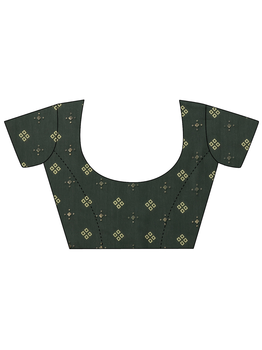  Green Printed Georgette Saree With Unstitched Blouse Piece 