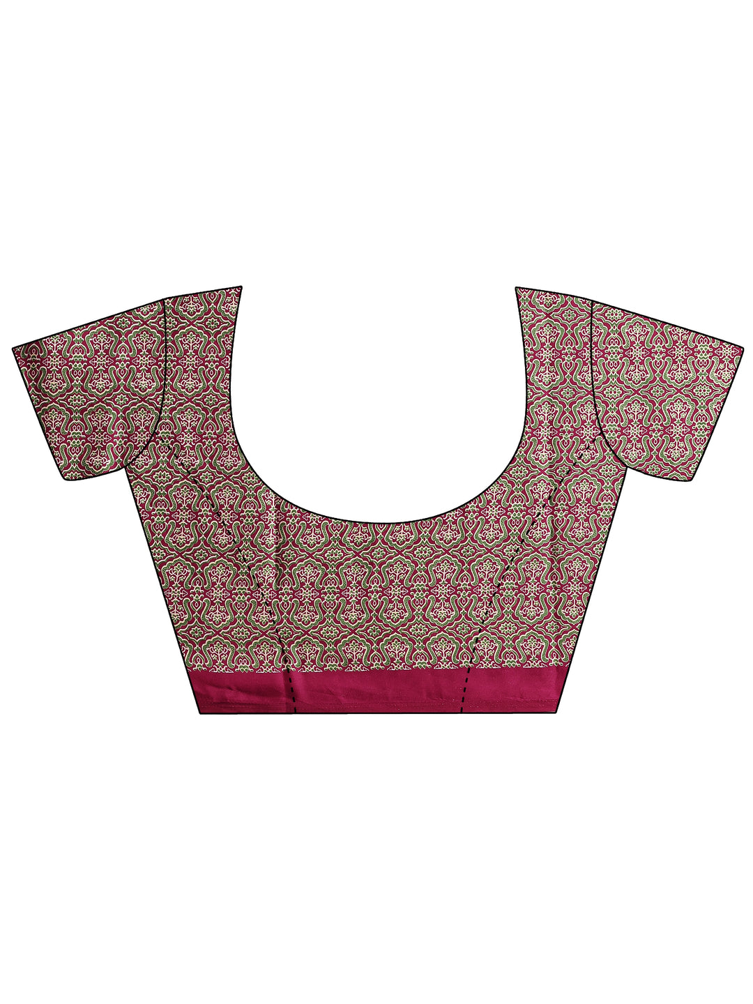  Pink Printed Satin Saree With Unstitched Blouse Piece 