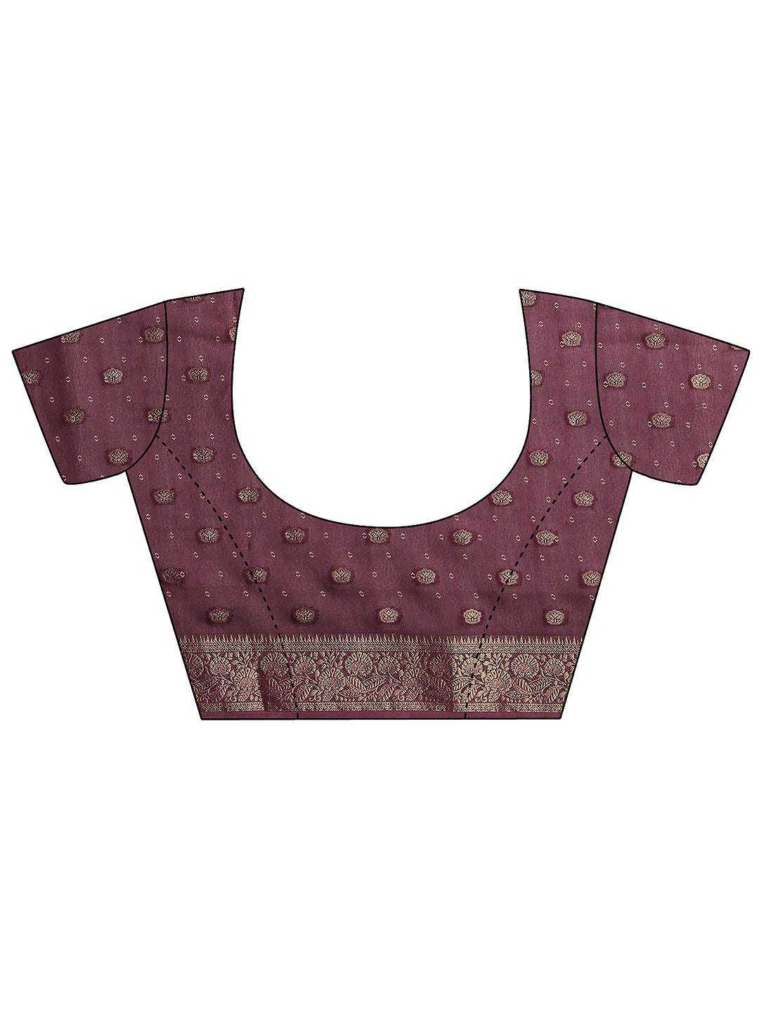  Brown Woven Design Georgette Saree With Unstitched Blouse Piece 