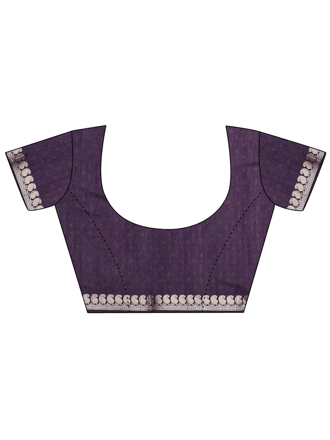  Mauve Printed Silk Blend Saree With Unstitched Blouse Piece 