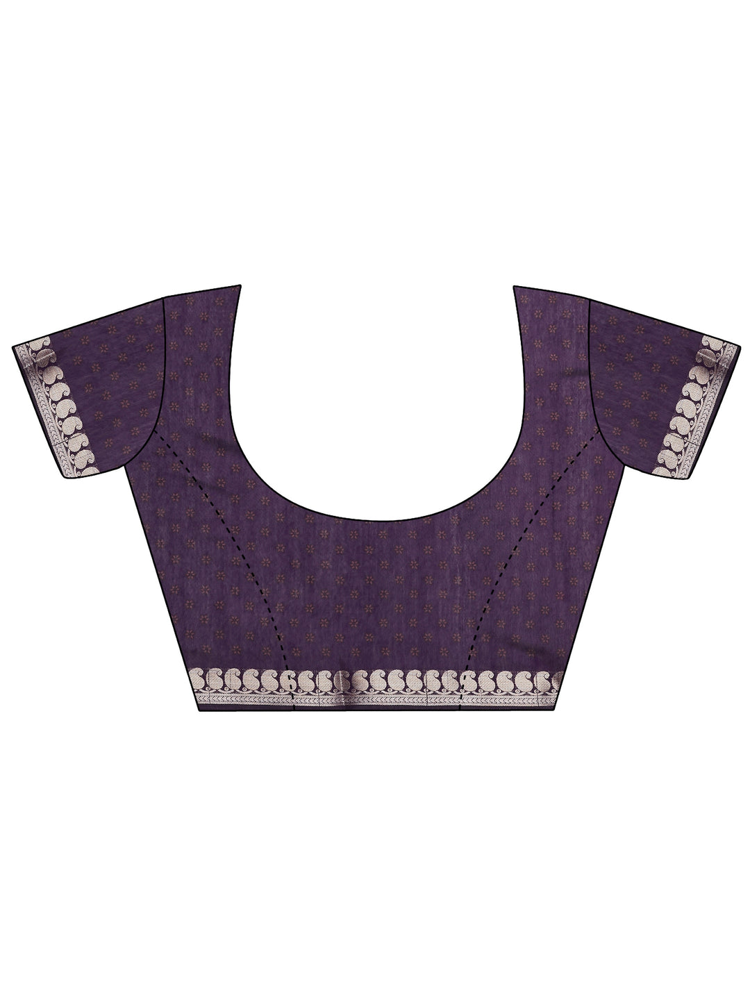  Mauve Printed Silk Blend Saree With Unstitched Blouse Piece 