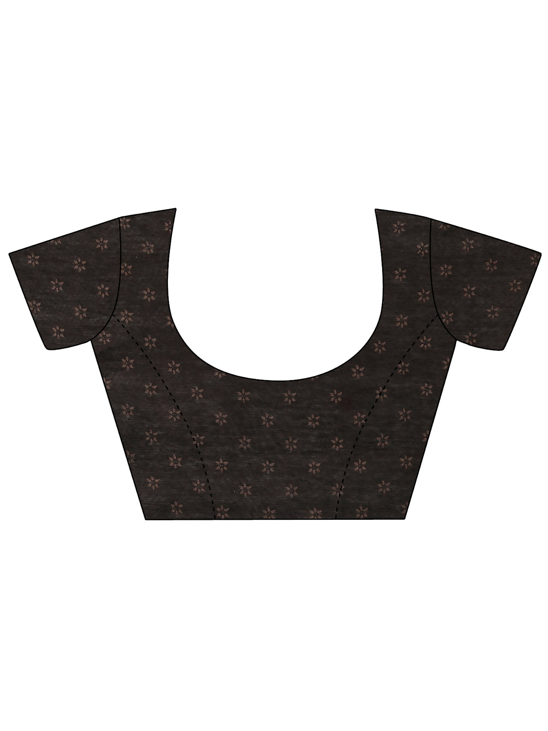  Taupe Printed Silk Blend Saree With Unstitched Blouse Piece 