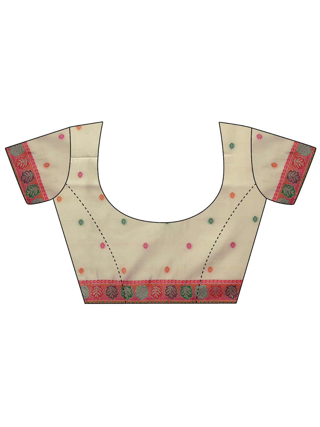  Beige Woven Design Silk Blend Saree With Unstitched Blouse Piece 