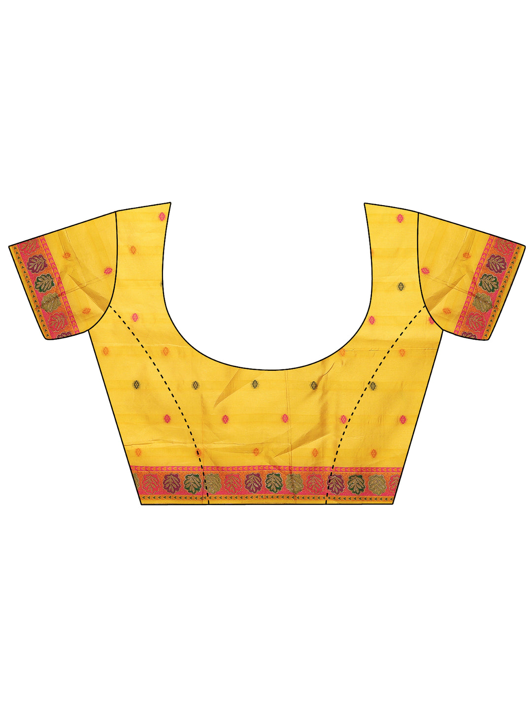  Yellow Woven Design Silk Blend Saree With Unstitched Blouse Piece 