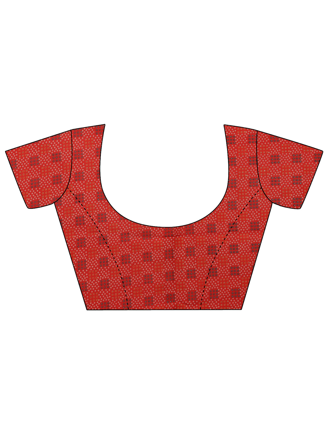  Red Bandhani Printed Georgette Saree With Unstitched Blouse Piece 