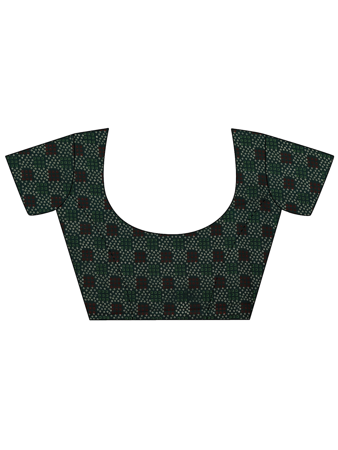  Green Bandhani Printed Georgette Saree With Unstitched Blouse Piece 