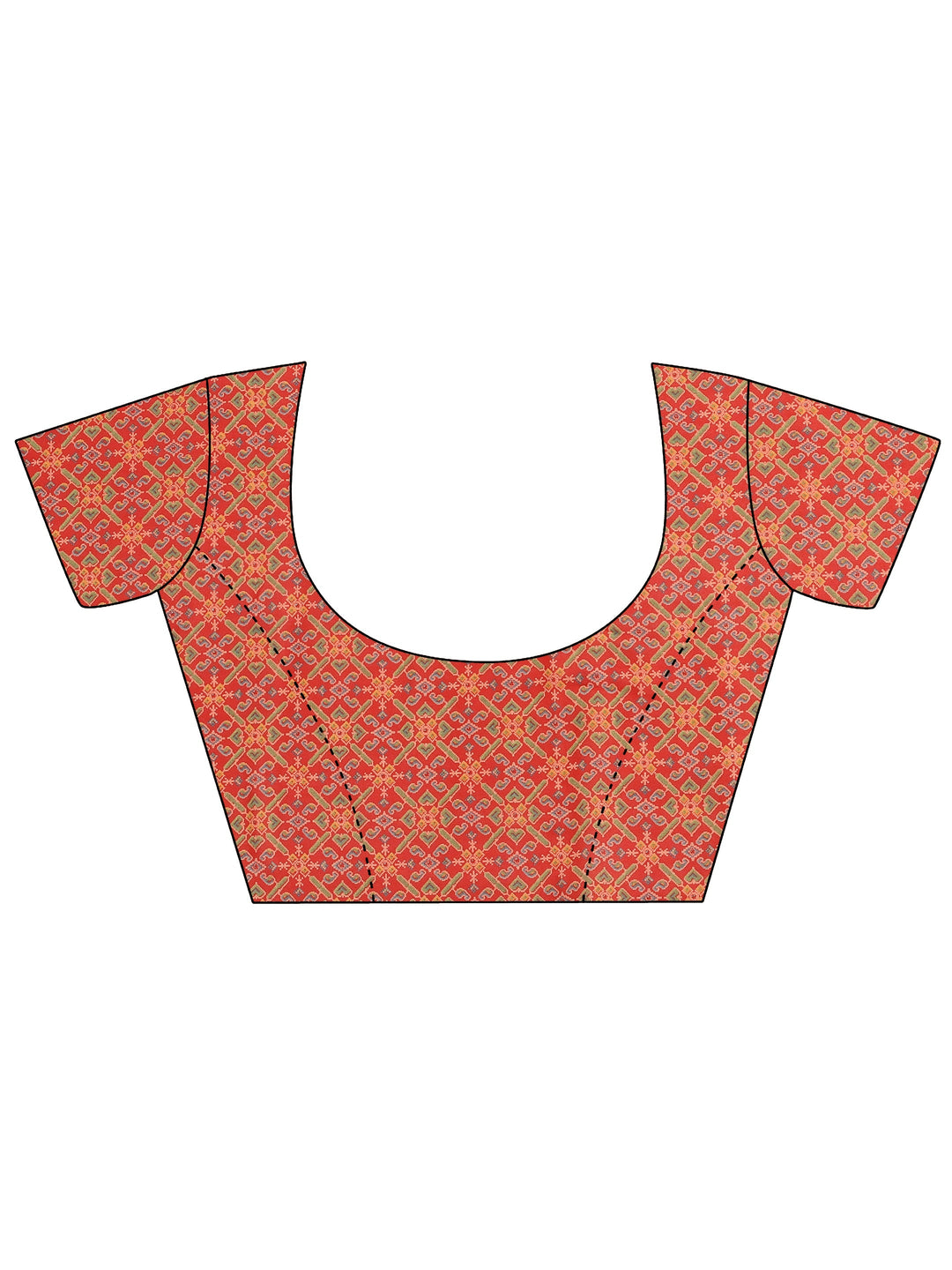  Red Bandhani Printed Georgette Saree With Unstitched Blouse Piece 