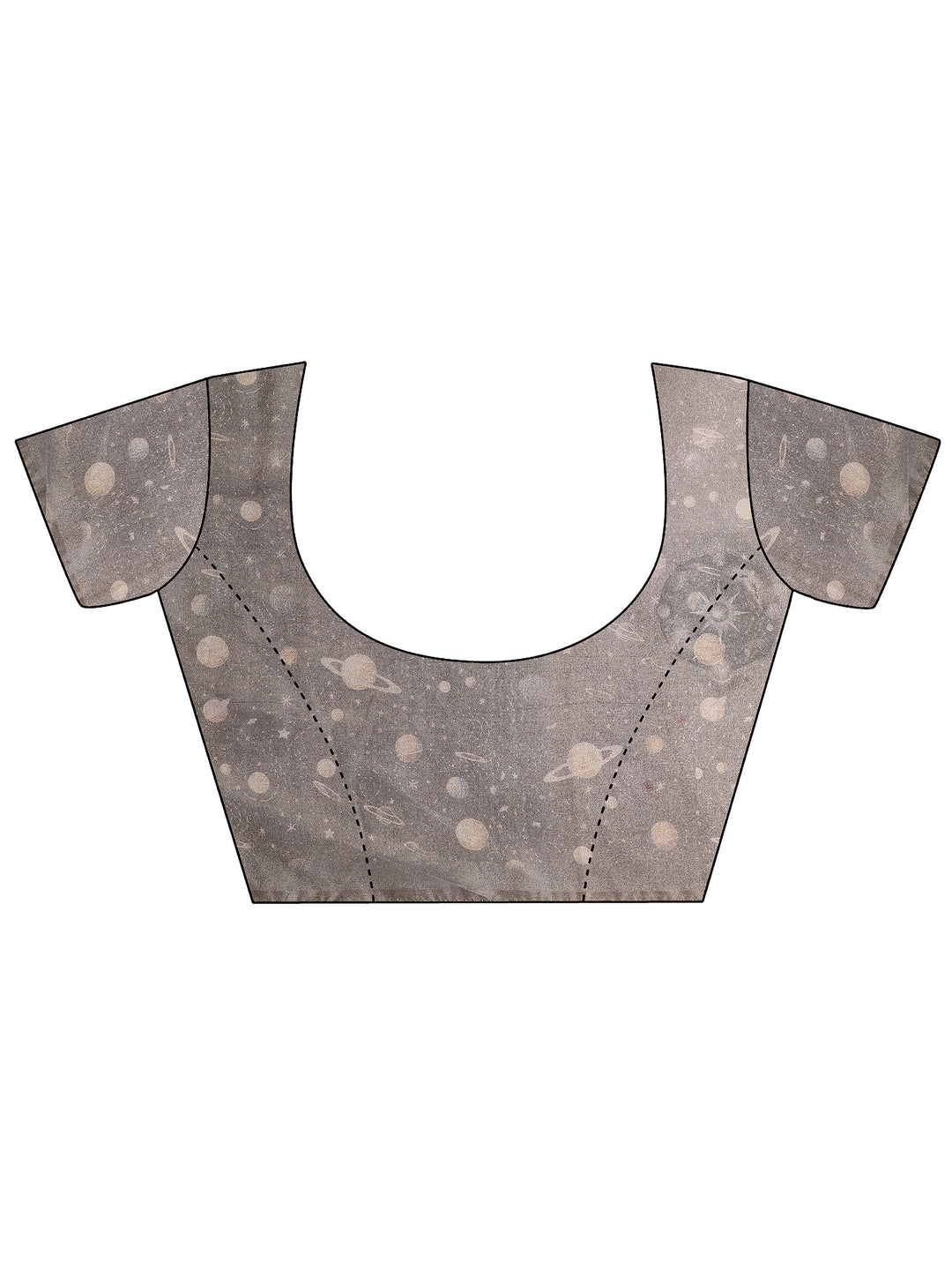  Purple Geometric Printed Silk Blend Saree With Unstitched Blouse Piece 