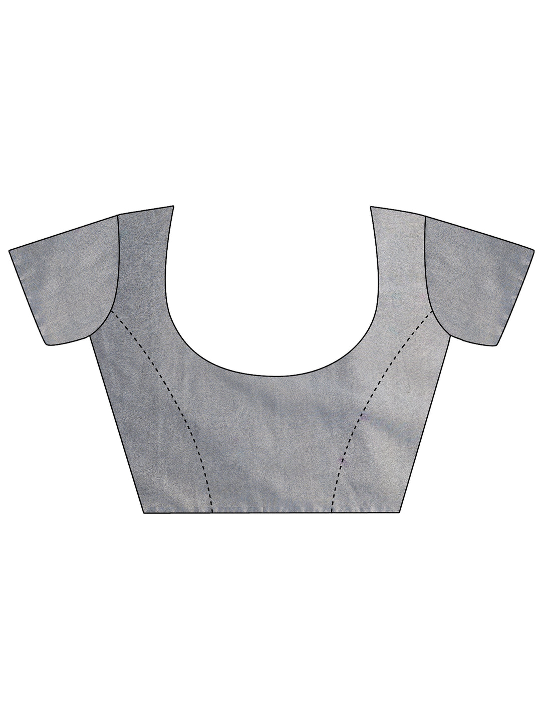  Grey Printed Silk Blend Saree With Unstitched Blouse Piece 