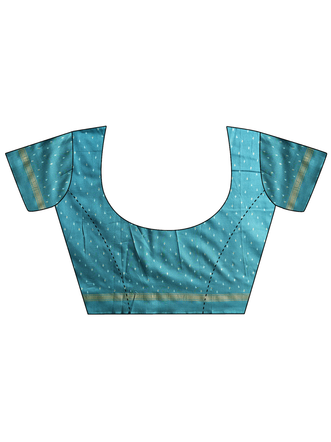  Off White Printed Silk Blend Saree With Unstitched Blouse Piece 