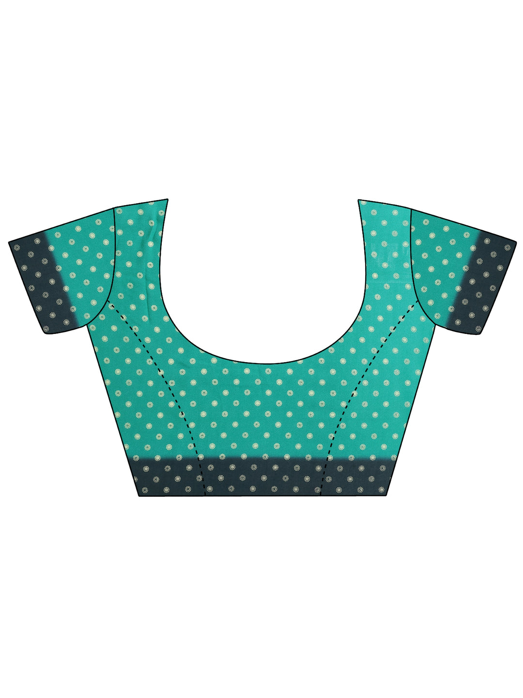  Green Printed Georgette Saree With Unstitched Blouse Piece 