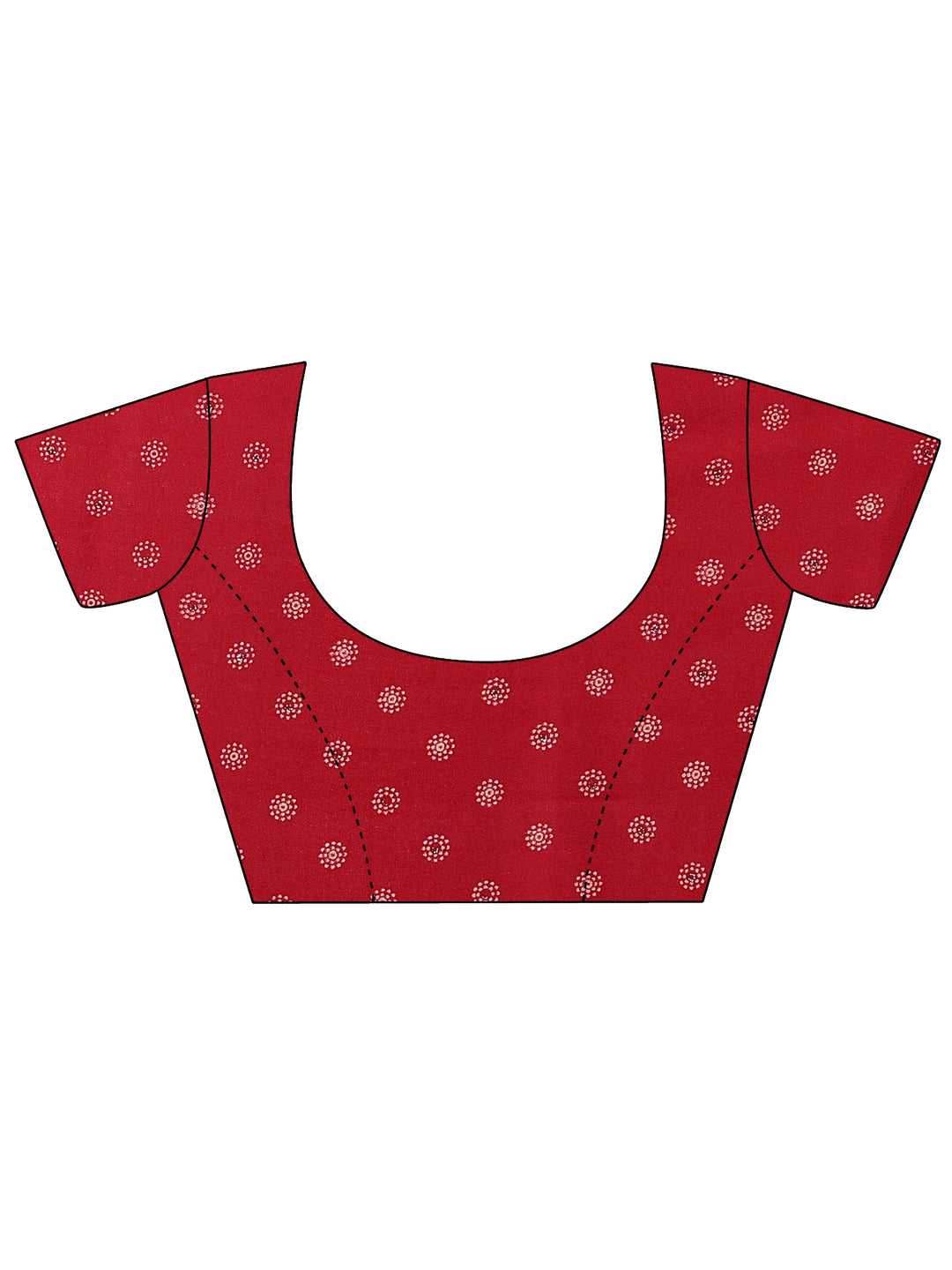  Red Printed Georgette Saree With Unstitched Blouse Piece 