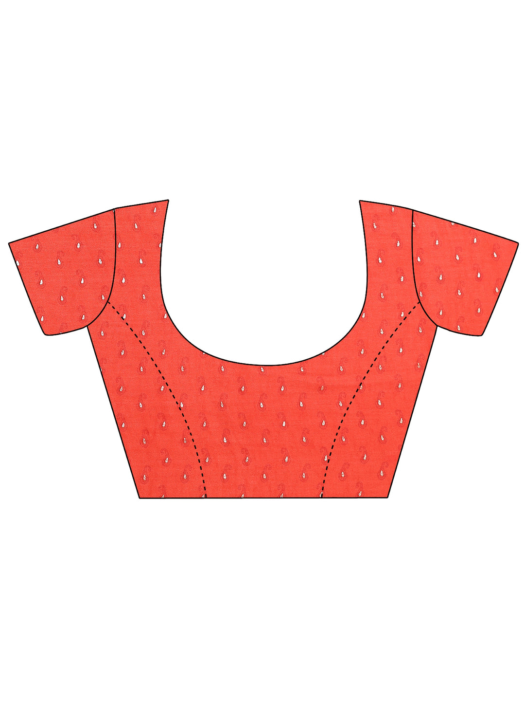  Red Paisley Printed Georgette Saree With Unstitched Blouse Piece 