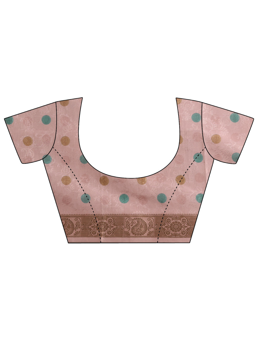  Blue Geometric Printed Silk Blend Saree With Unstitched Blouse Piece 