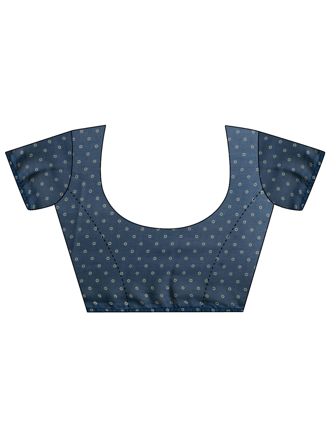  Navy Blue Printed Georgette Saree With Unstitched Blouse Piece 