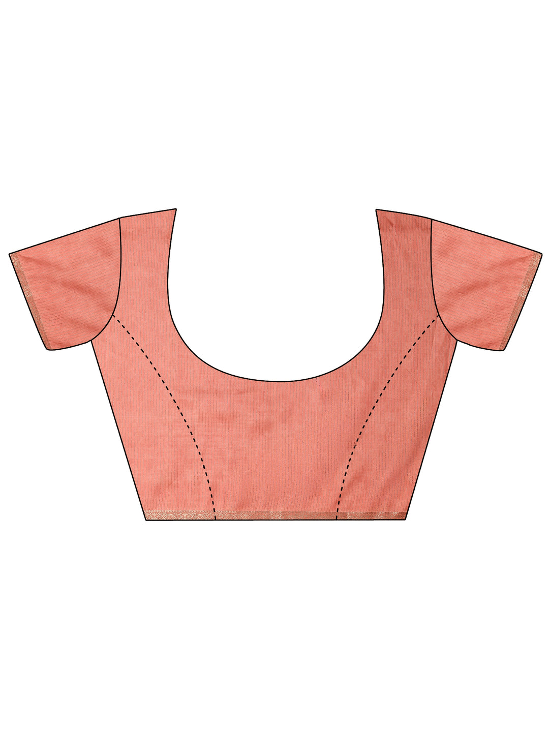  Peach Embellished Silk Blend Saree With Unstitched Blouse Piece 