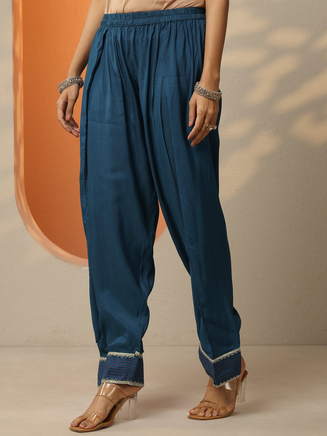  Blue Printed Crepe Straight Suit Set With Dupatta 