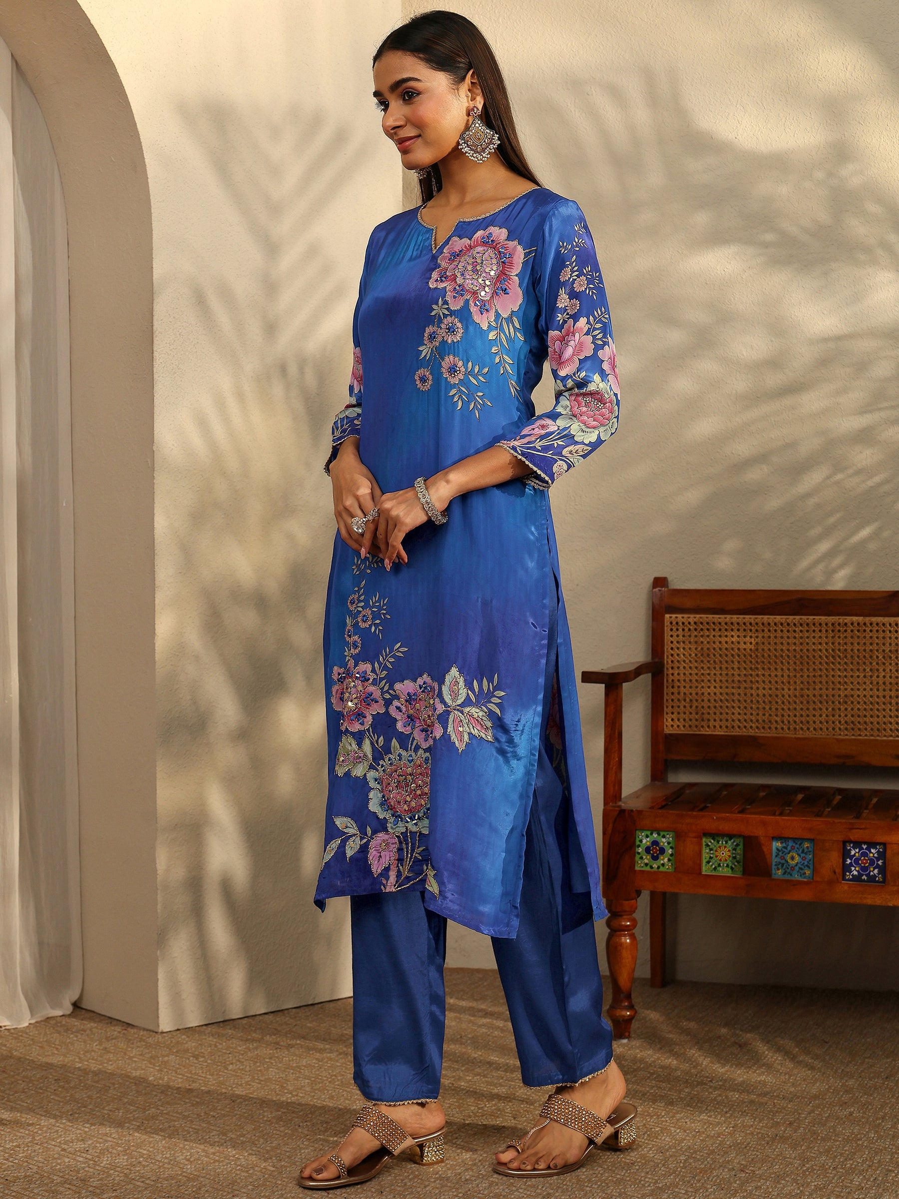 Black Printed Cotton Straight Kurti