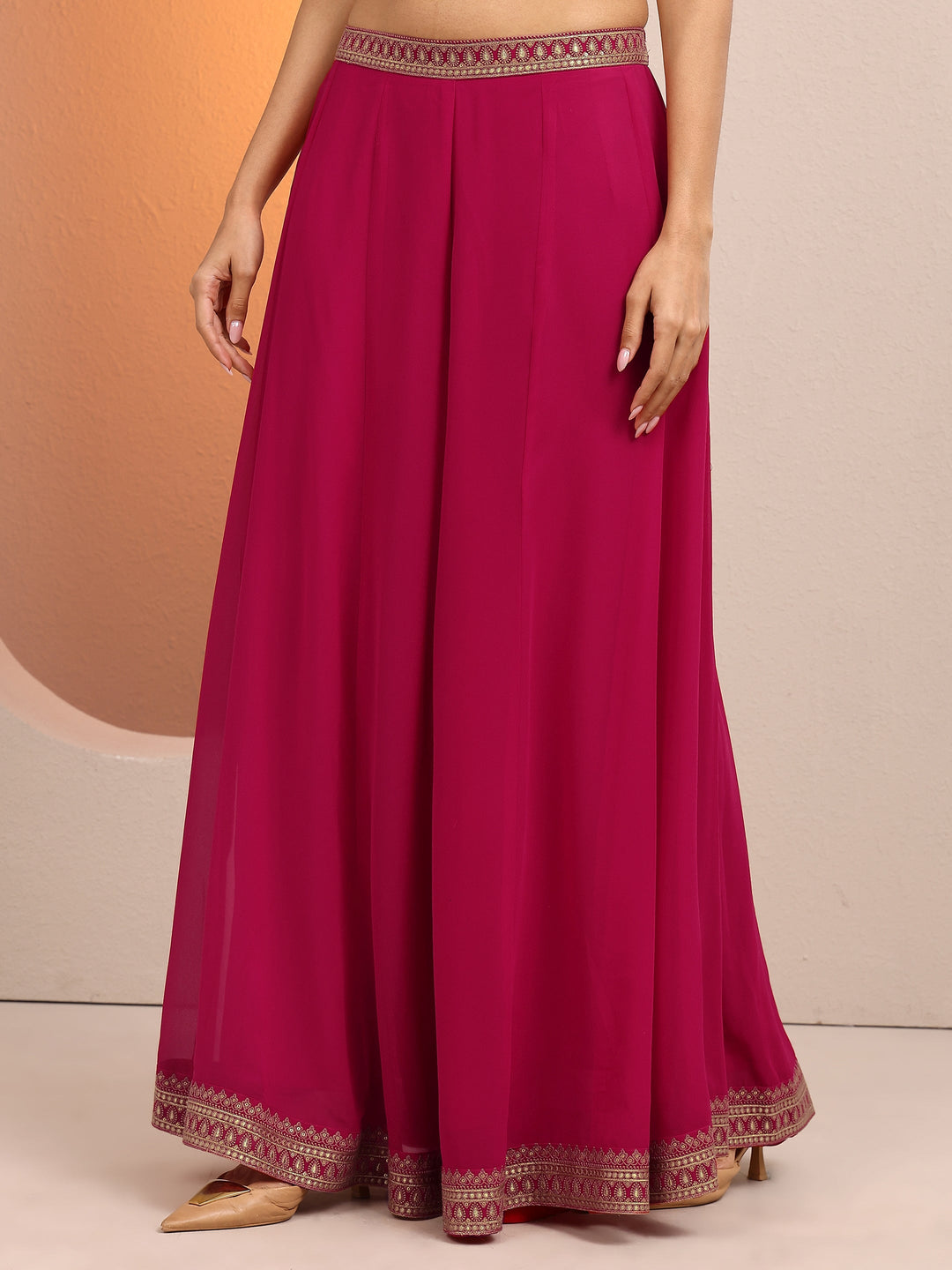  Libas Art Pink Embroidered Georgette Co-Ord Sets 