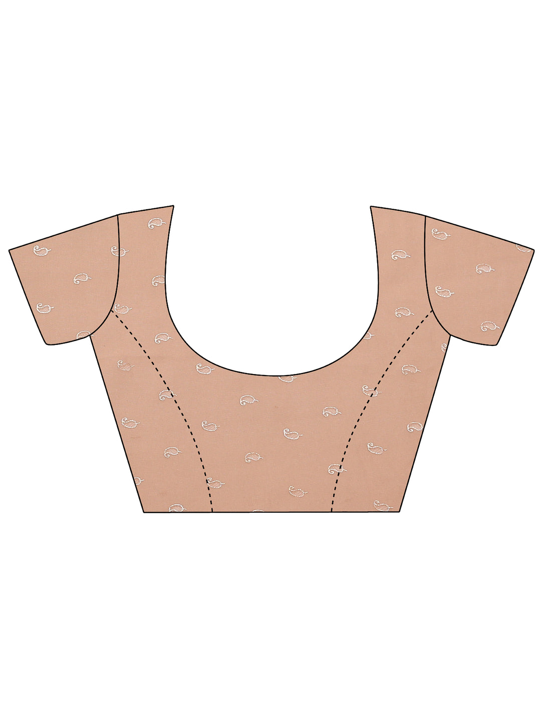  Peach Paisley Printed Georgette Saree With Unstitched Blouse Piece 