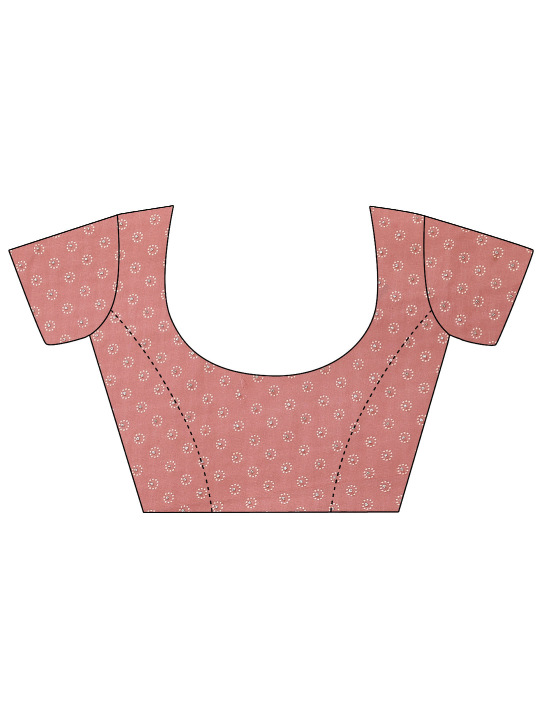  Brown Bandhani Printed Georgette Saree With Unstitched Blouse Piece 