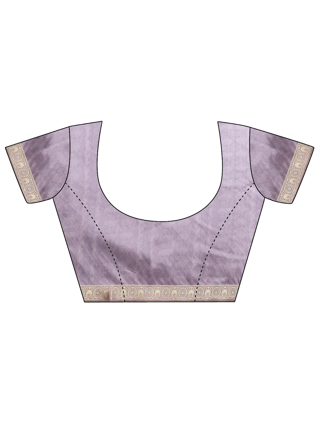  Lavender Tribal Printed Silk Blend Saree With Unstitched Blouse Piece 