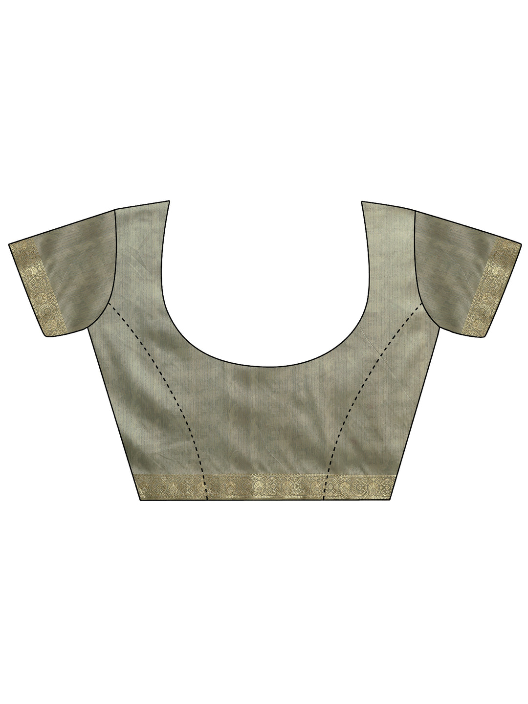  Sea Green Tribal Printed Silk Blend Saree With Unstitched Blouse Piece 