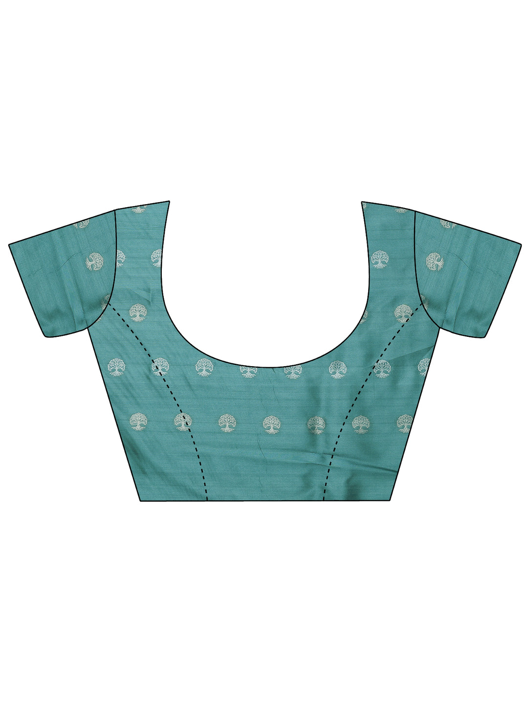  Green Printed Silk Blend Saree With Unstitched Blouse Piece 