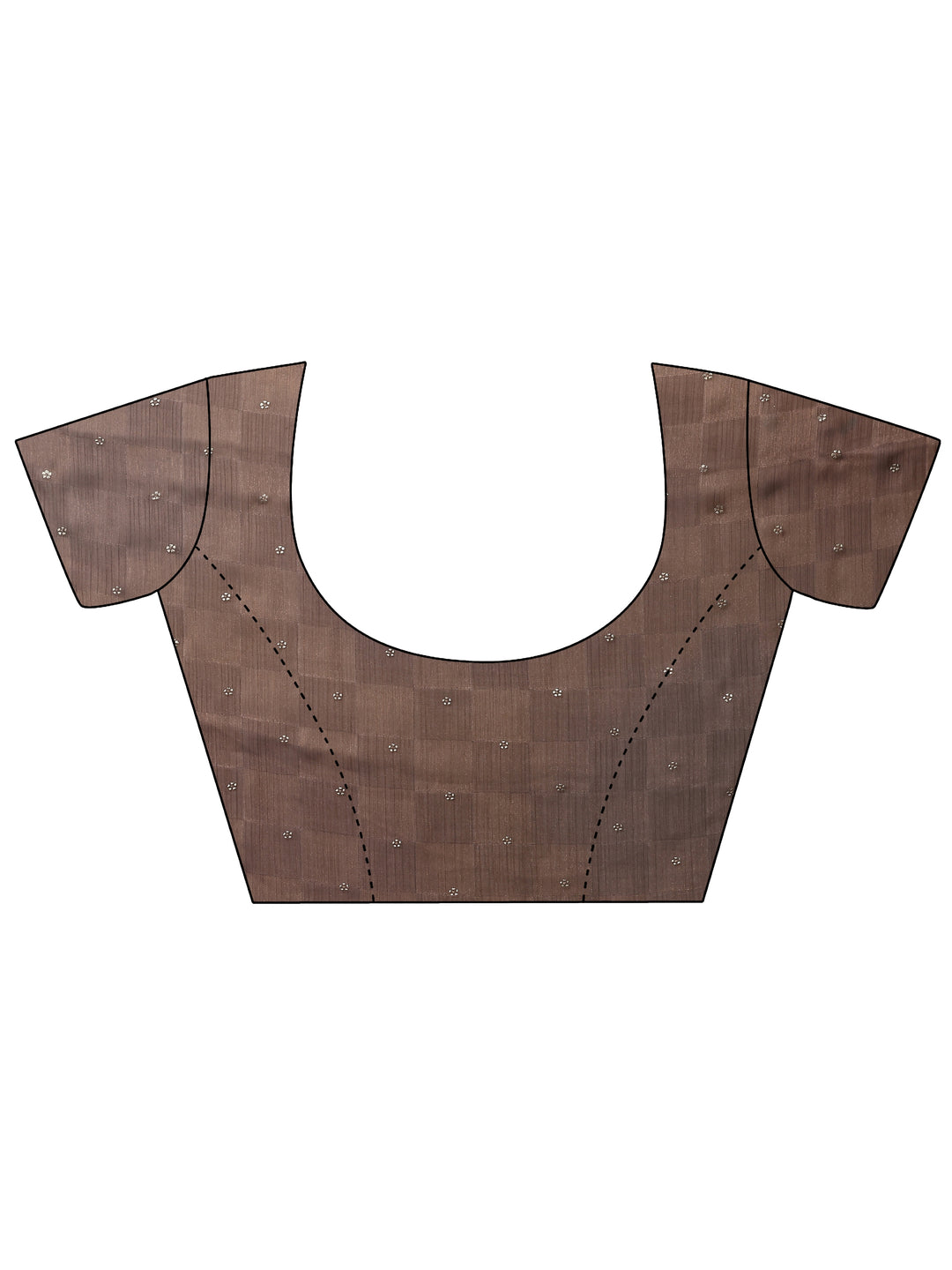  Brown Embroidered Silk Blend Saree With Unstitched Blouse Piece 