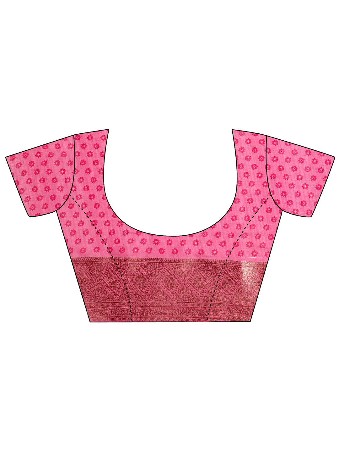  Multi Printed Silk Blend Saree With Unstitched Blouse Piece 