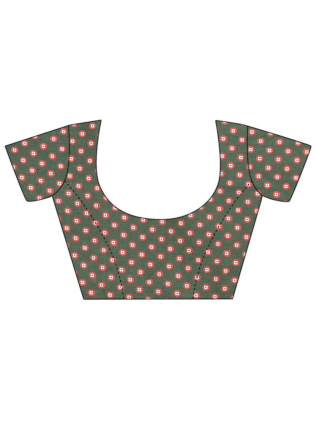  Green Bandhani Printed Silk Blend Saree With Unstitched Blouse Piece 