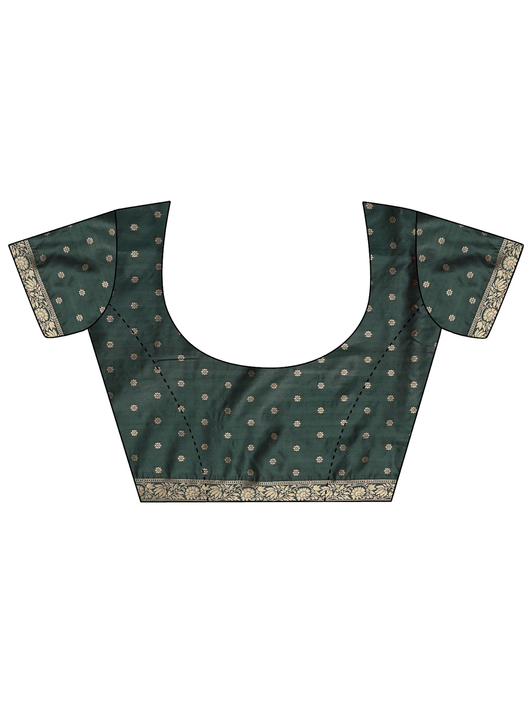  Green Woven Design Silk Blend Saree With Unstitched Blouse Piece 