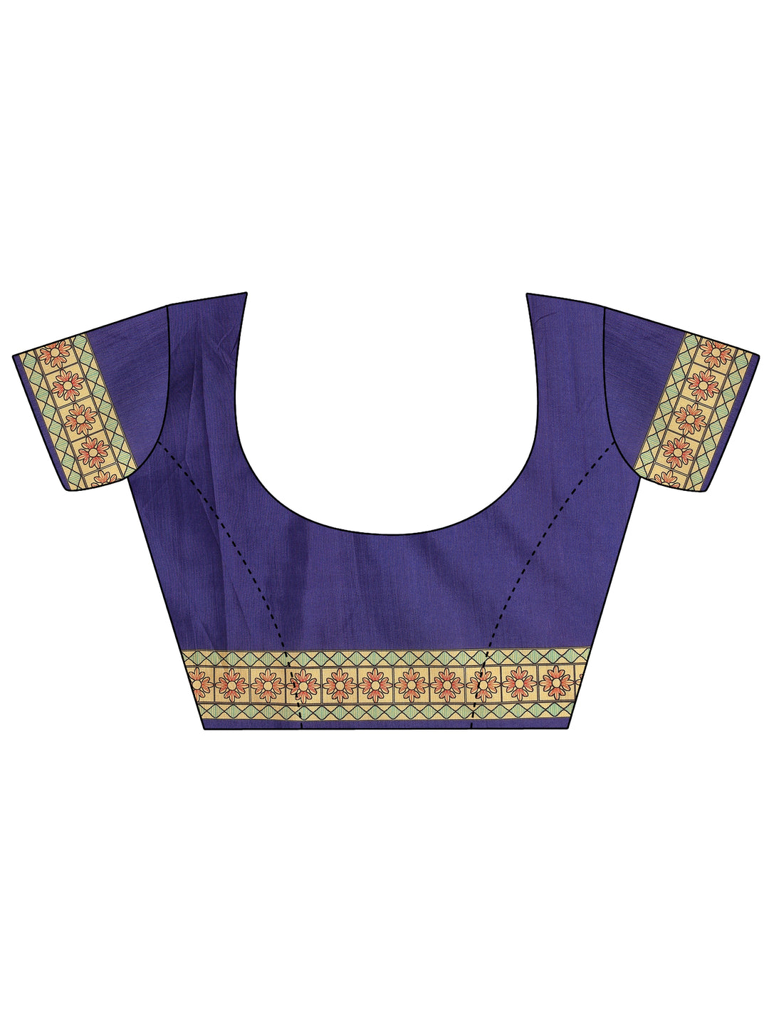  Gold Tribal Printed Silk Blend Saree With Unstitched Blouse Piece 