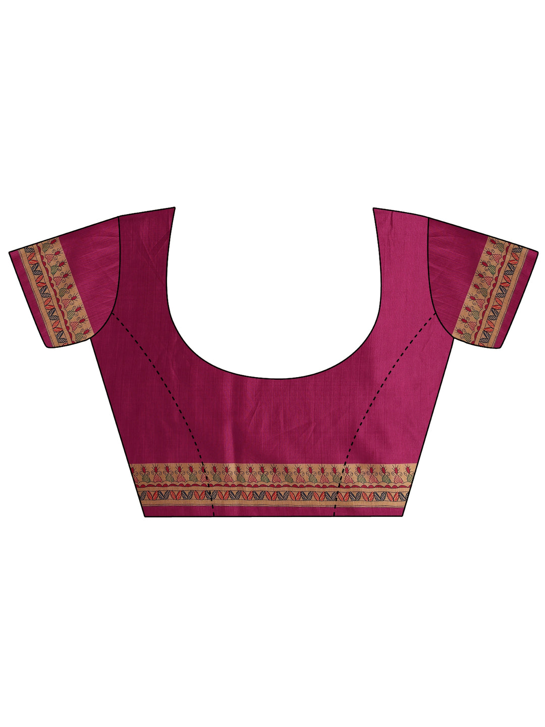  Gold Tribal Printed Silk Blend Saree With Unstitched Blouse Piece 