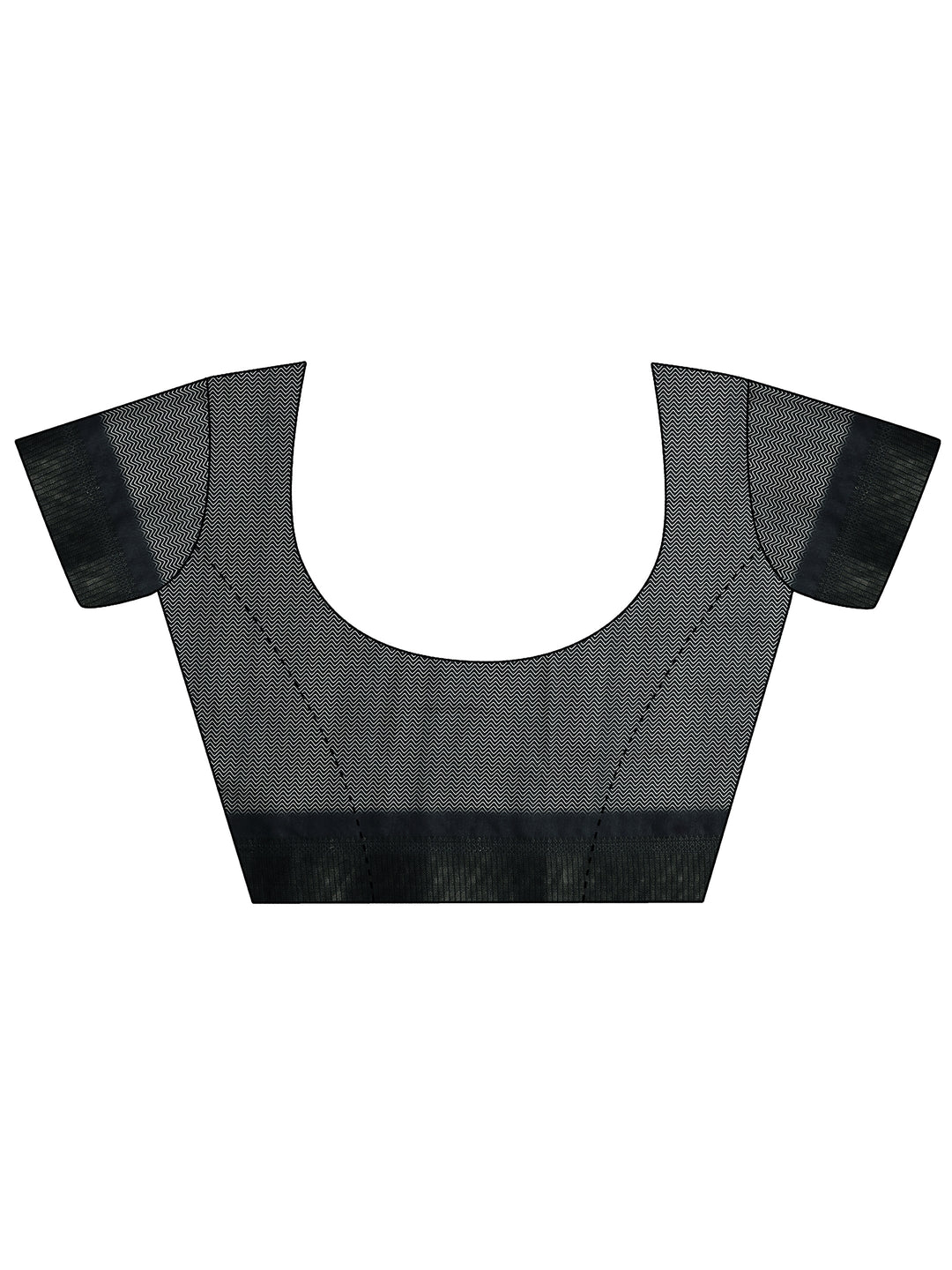  Black Printed Silk Blend Saree With Unstitched Blouse Piece 