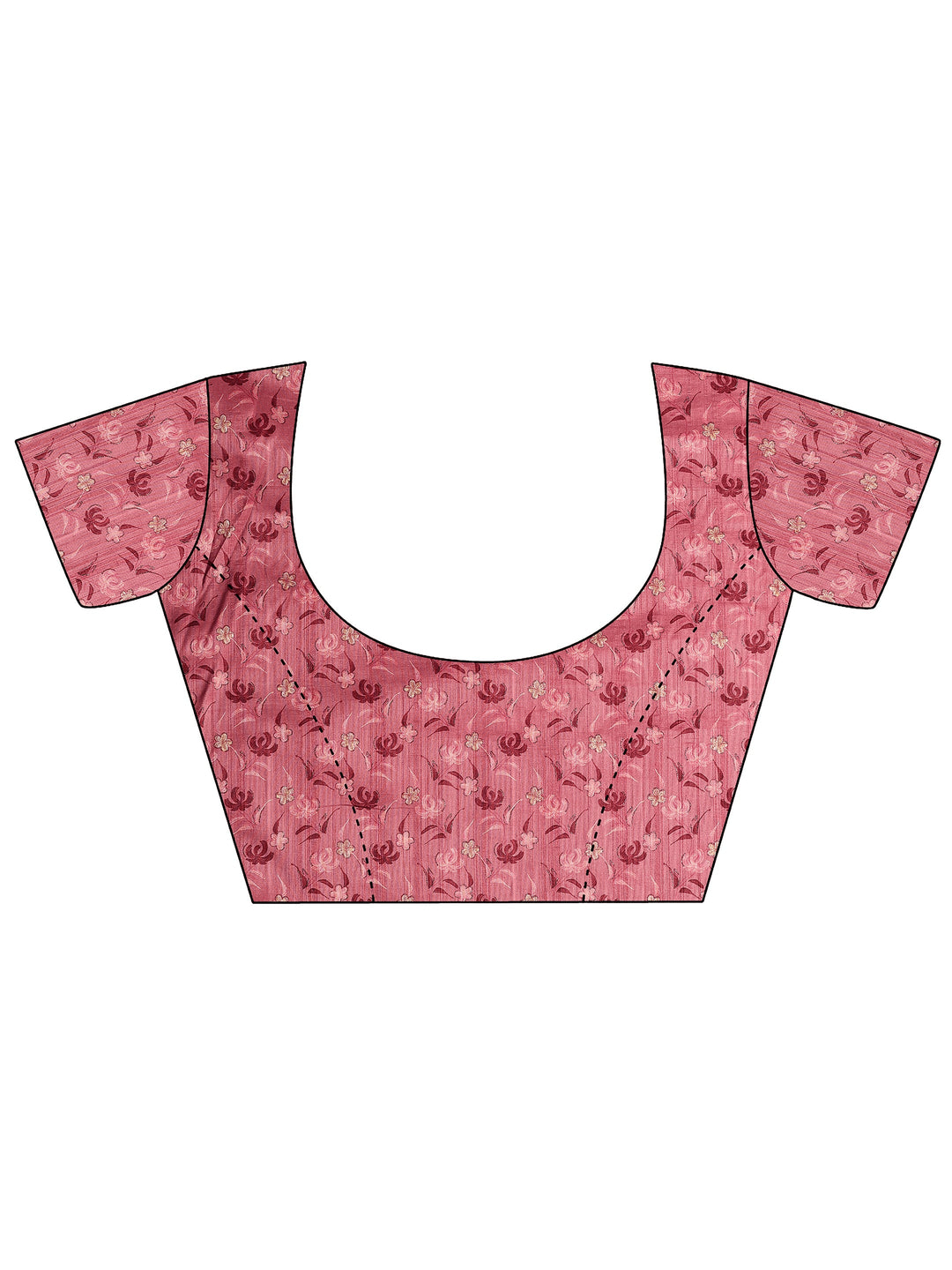  Pink Printed Georgette Saree With Unstitched Blouse Piece 