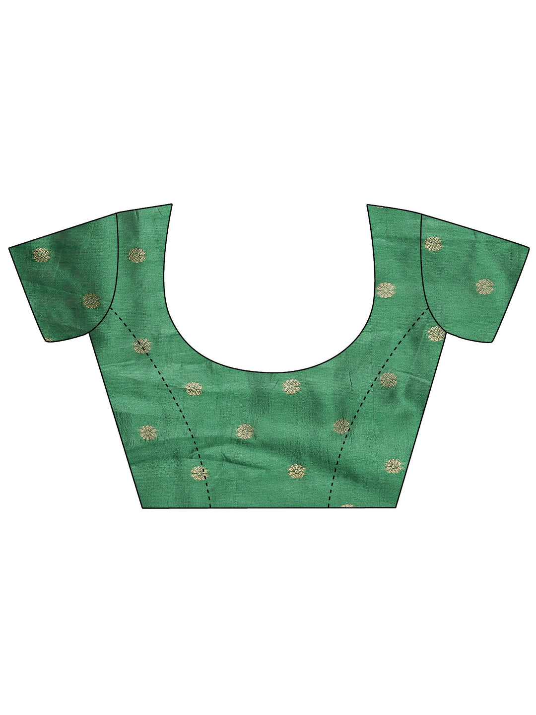  Green Woven Design Silk Blend Sarees With Unstitched Blouse Piece 