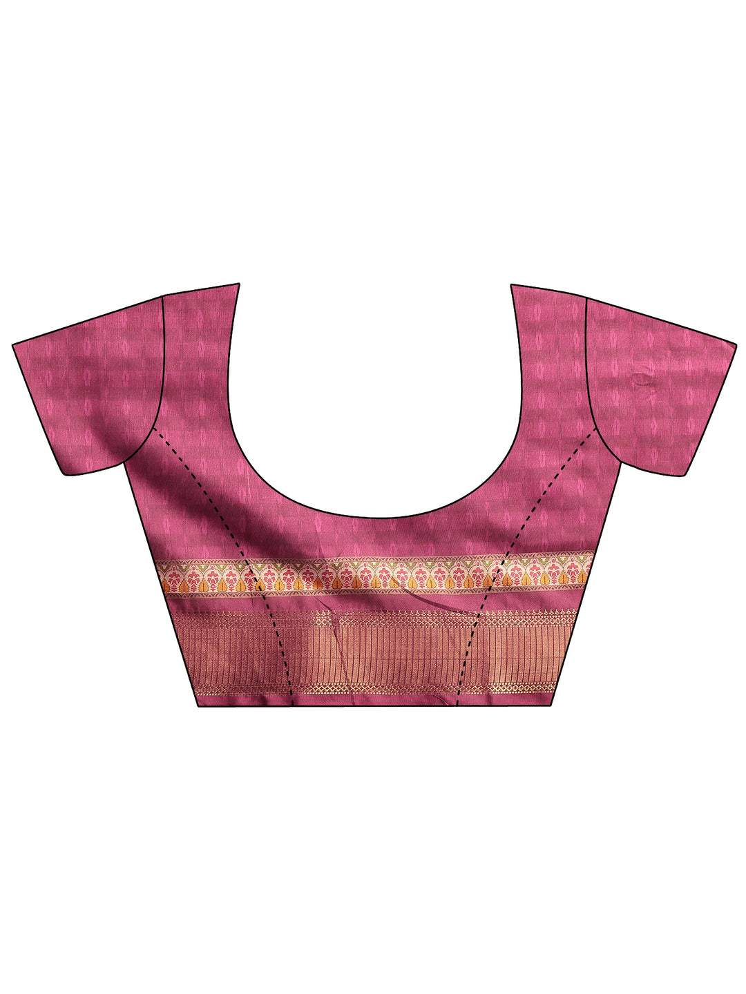  Beige Printed Silk Blend Saree With Unstitched Blouse Piece 