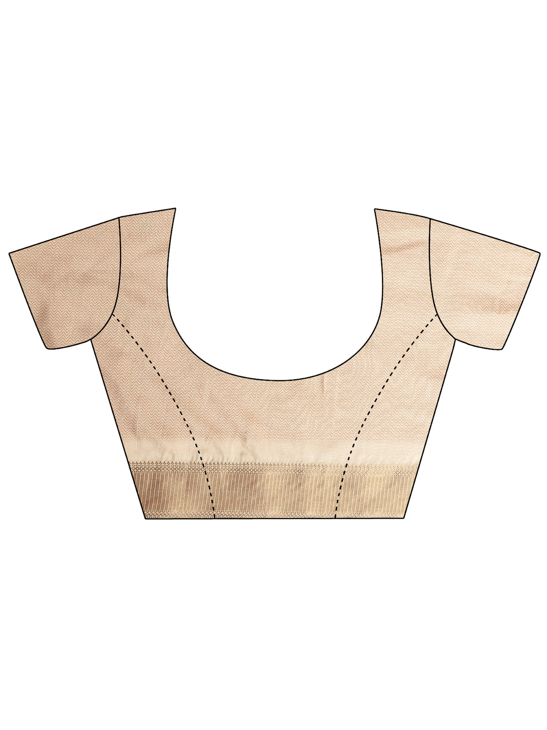  Gold Printed Silk Blend Saree With Unstitched Blouse Piece 