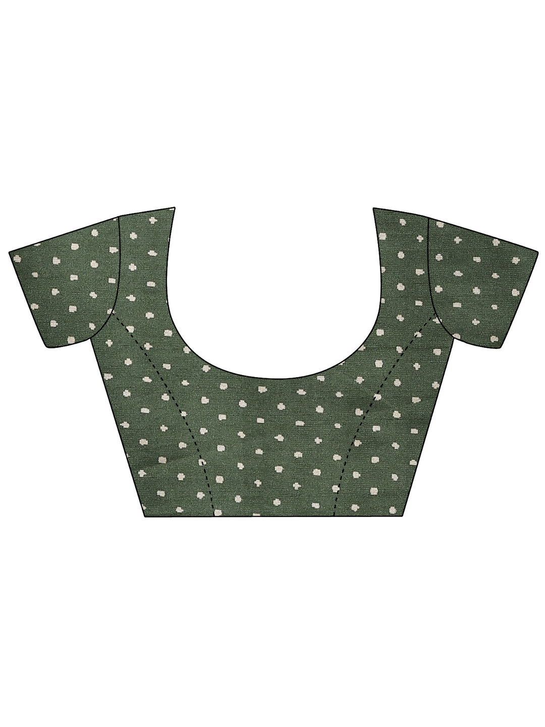  Gold Printed Silk Blend Saree With Unstitched Blouse Piece 